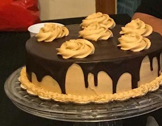 Peanut Butter & Banana Chocolate Drip Cake
